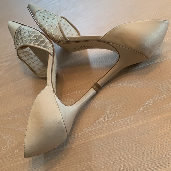 Metaphor Shyla heels Sz 9.5 with sheer rhinestone area, very light wear - Picture 6 of 7